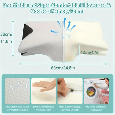 Butterfly Memory Foam Pillow Orthopedic Neck Support