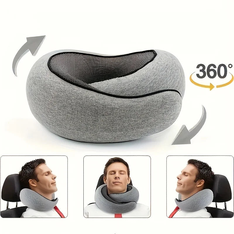 U Shaped Travel Pillow Soft Ergonomic Neck Support